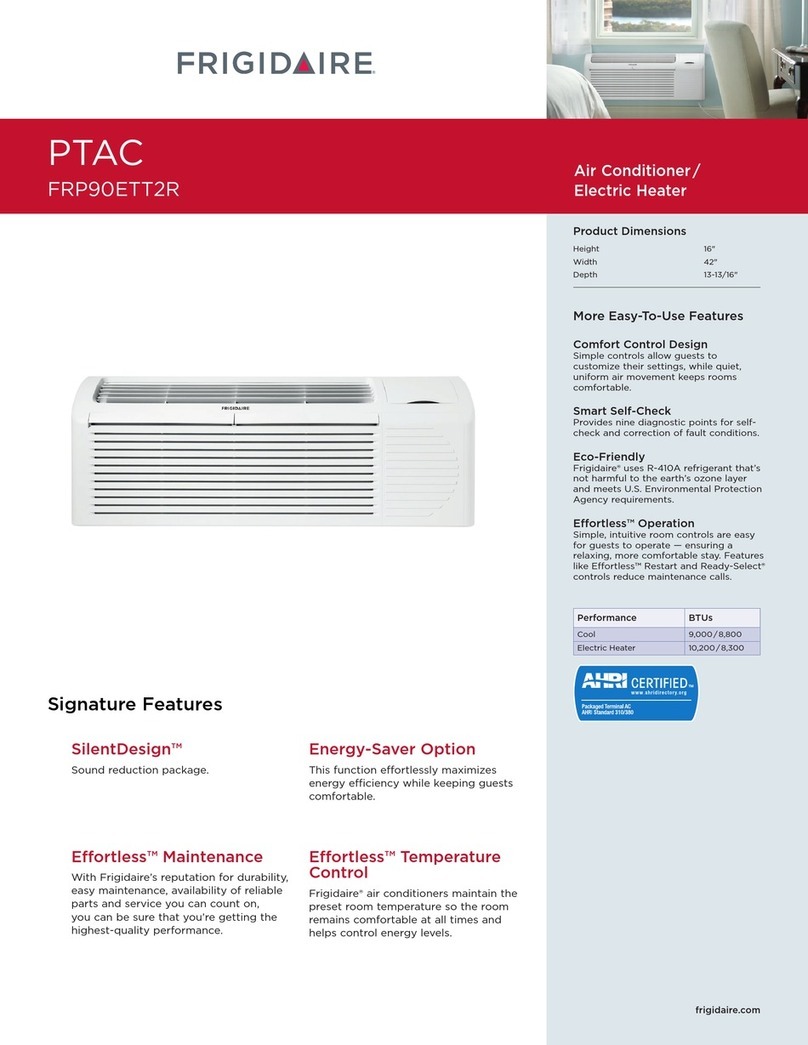 Frigidaire PTAC FRP90ETT2R User manual