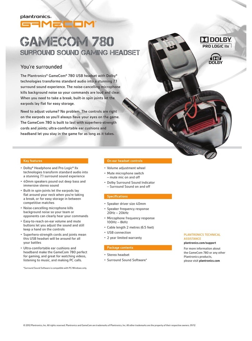 Plantronics GAMECOM 780 User manual