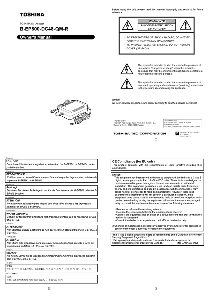 Toshiba B-EP800-DC48-QM-R owner's manual