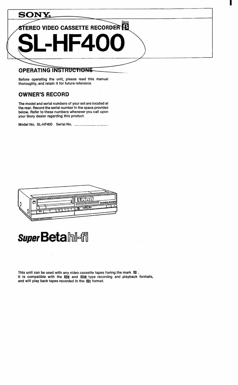 Sony Super Beta Hi-Fi SL-HF400 User manual Sony Super Beta Hi-Fi SL-HF400 User manual