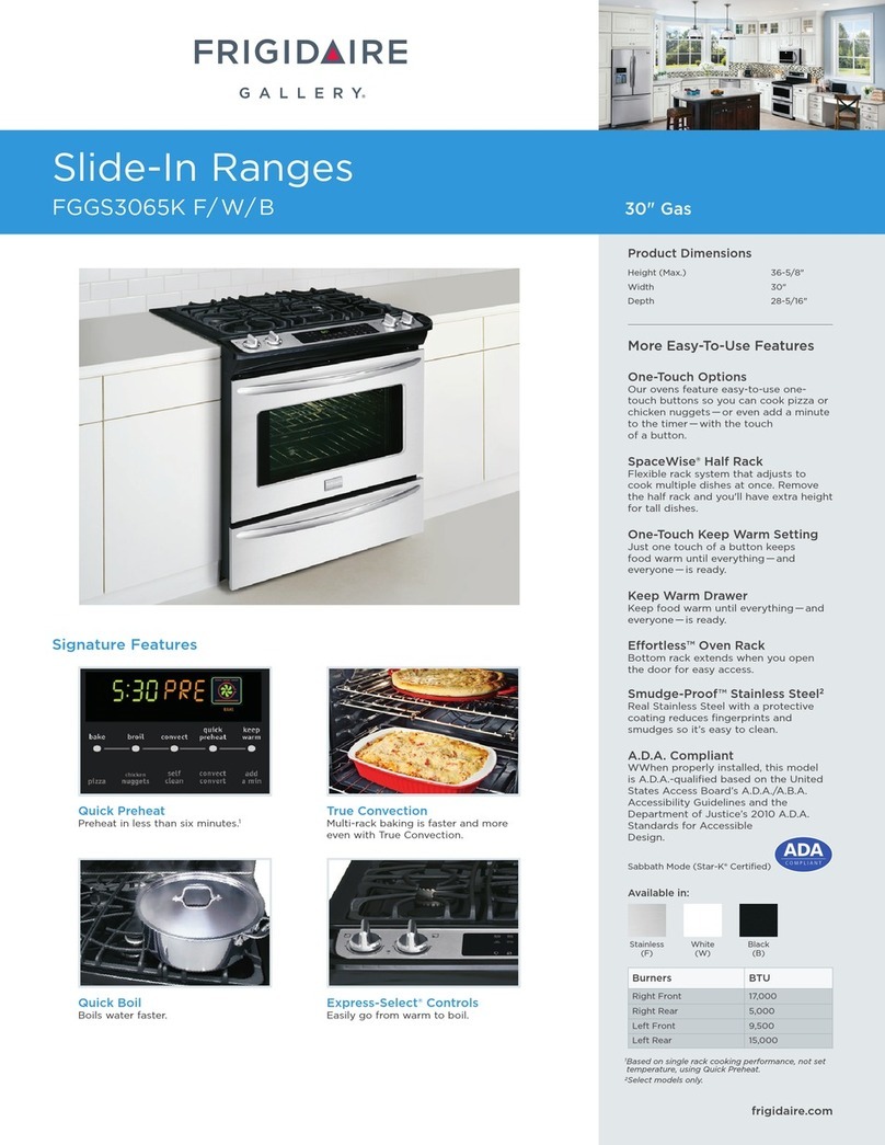 Frigidaire Gallery FGGS3065K Instruction sheet