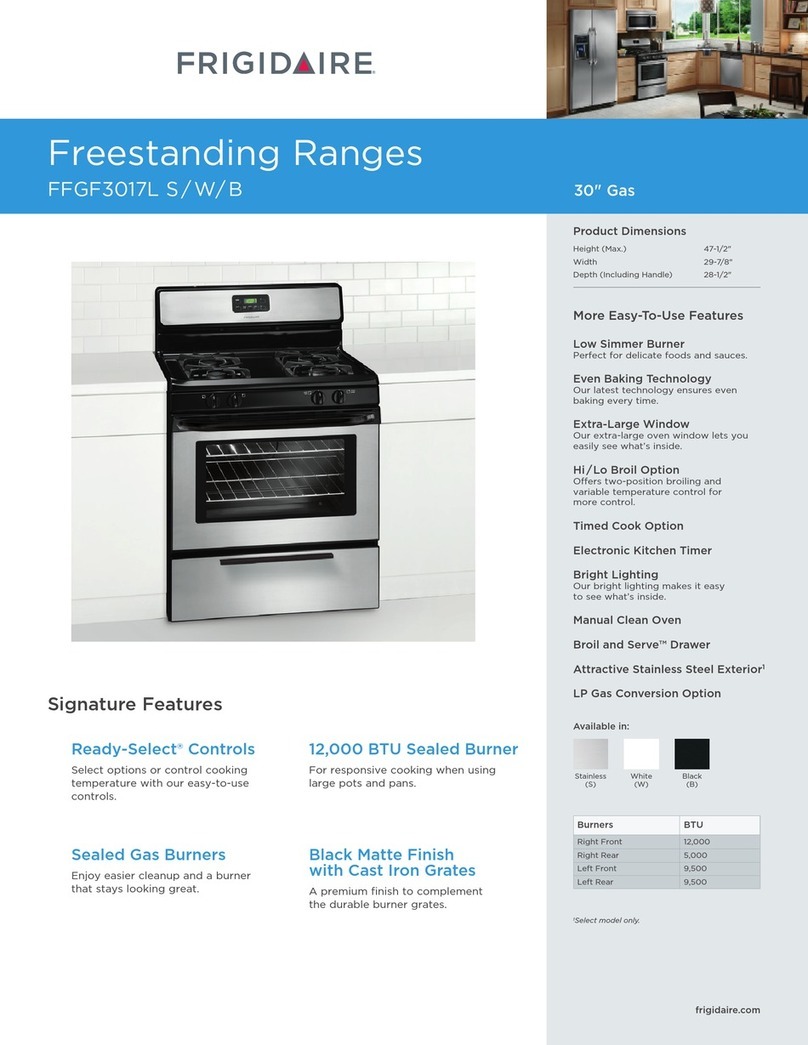 Frigidaire FFGF3017L S User manual Frigidaire FFGF3017L S User manual
