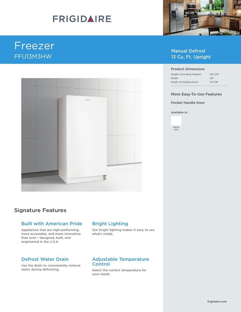 Frigidaire FFU13M3HW User instructions Frigidaire FFU13M3HW User instructions