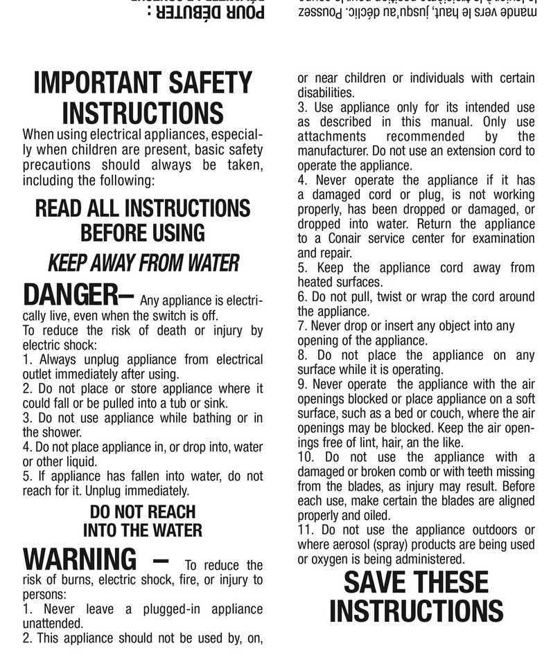 Conair GMT171WNCSC User manual