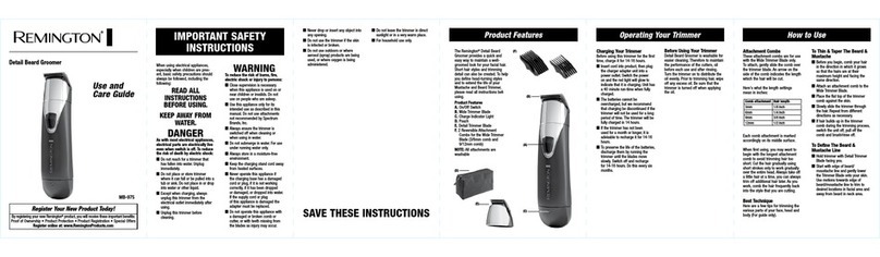 Remington MB-975 Use and care guide