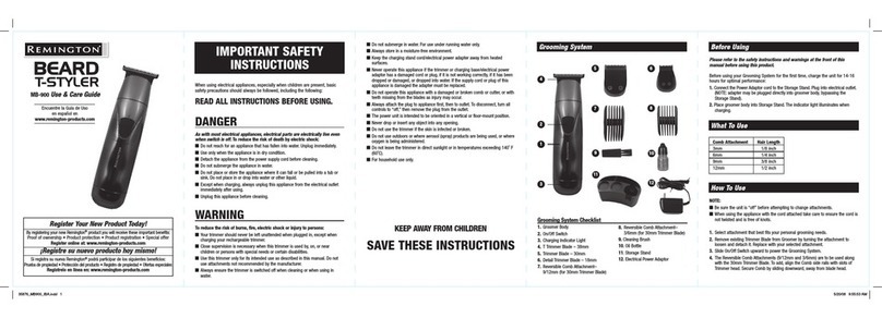 Remington HighPrecision MB-900 Use & care guide
