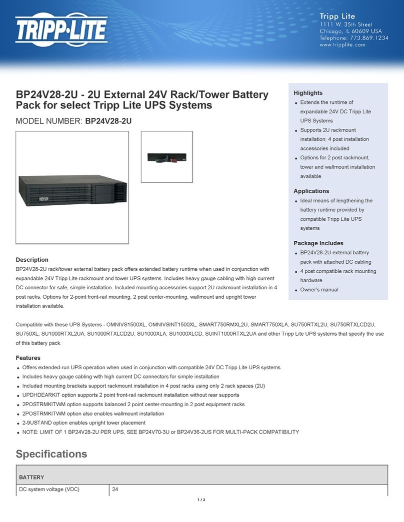 Tripp Lite SmartOnline BP24V28-2U Specifications