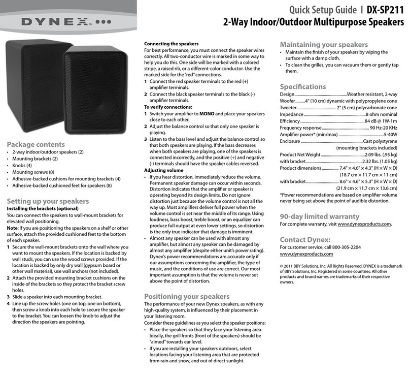 Dynex DX-SP211 Quick setup guide