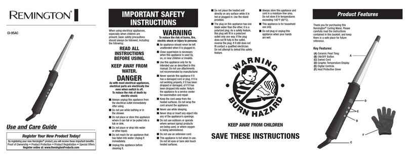 Remington CI-95AC Use and care guide