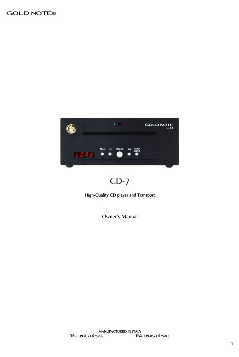 Gold Note CD-7 owner's manual