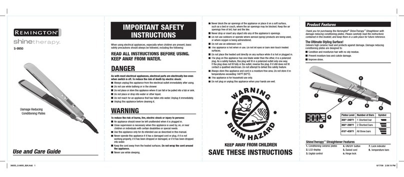 Remington ShineTherapy S-9950 Use and care guide