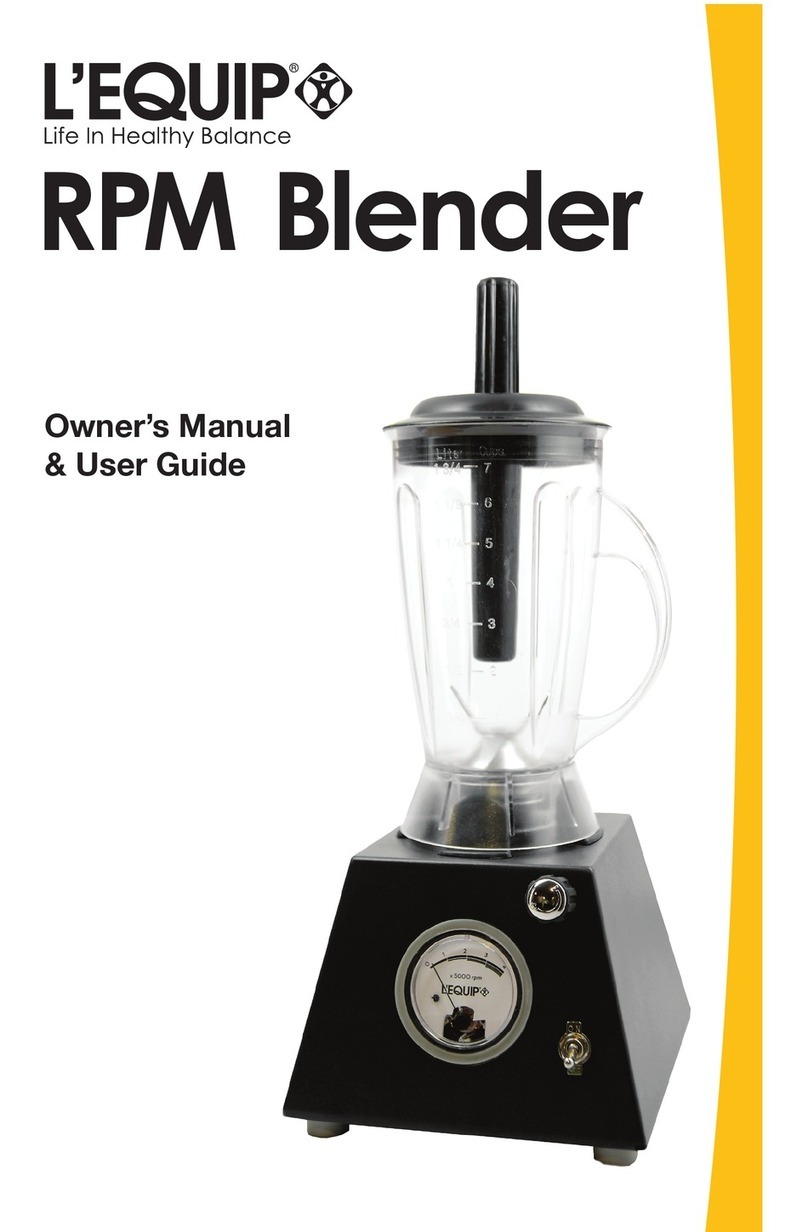 LEquip RPM Blender Owner's manual & user guide