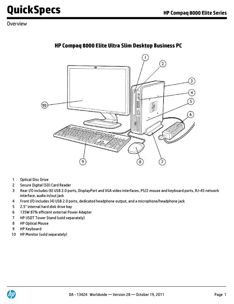 HP 8000 - Elite Convertible Minitower PC Installation guide HP 8000 - Elite Convertible Minitower PC Installation guide