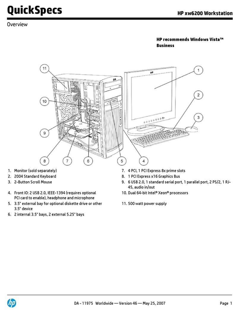 HP Xw6200 - Workstation - 2 GB RAM Installation guide