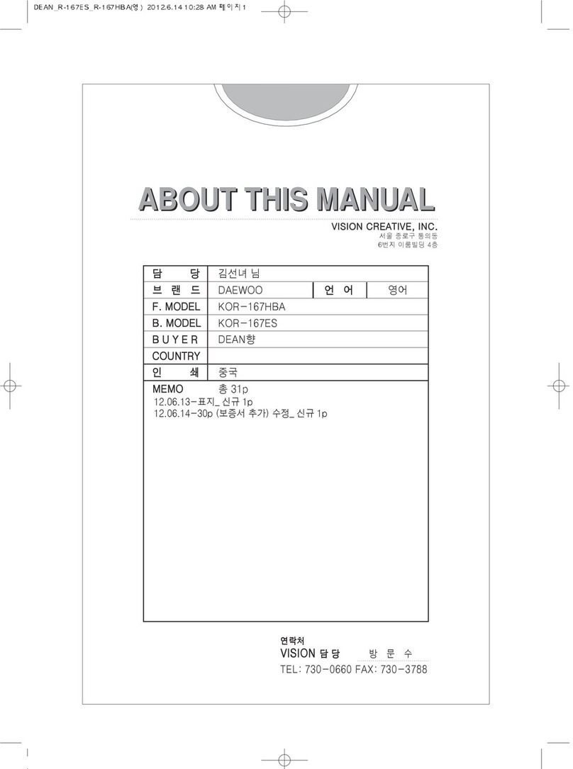 Daewoo KOR-167ES Operating instructions & cook book
