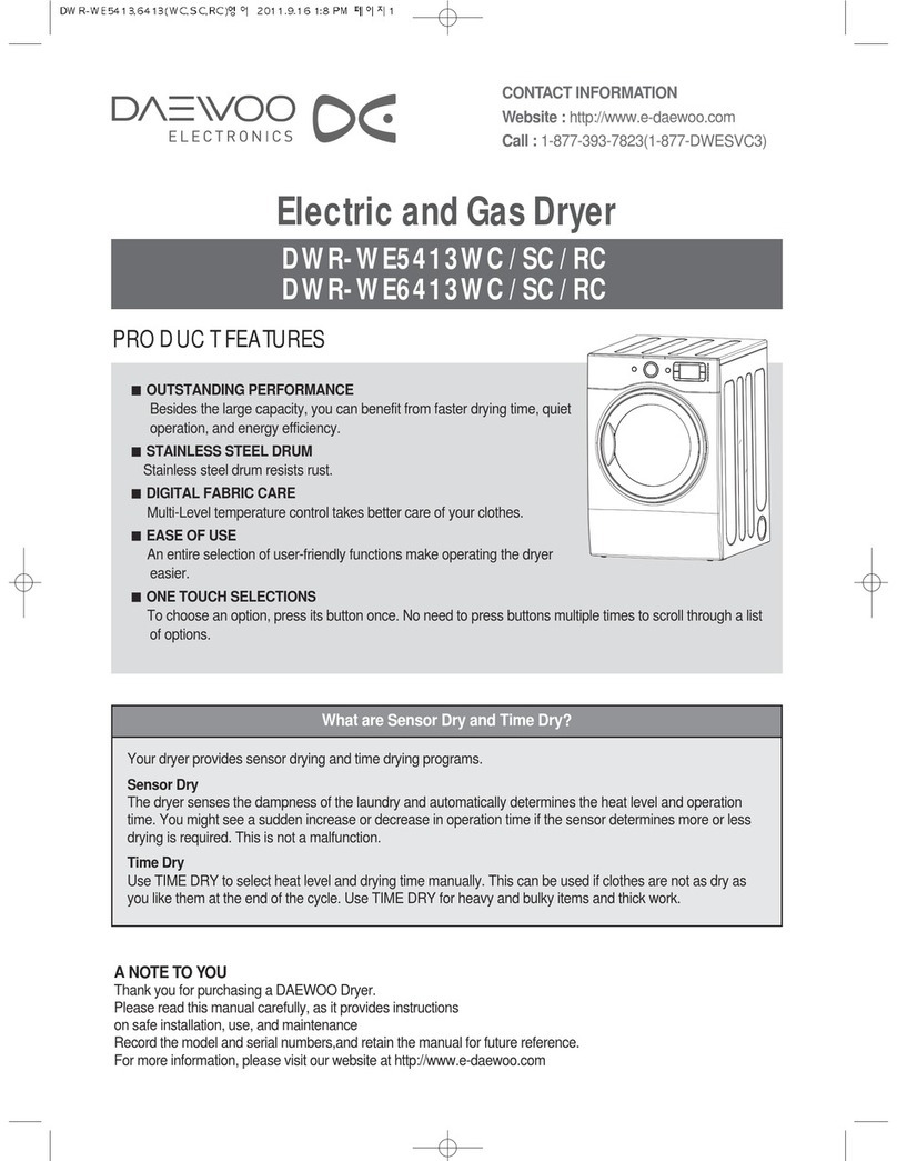 Daewoo DWR-WE5413WC owner's manual