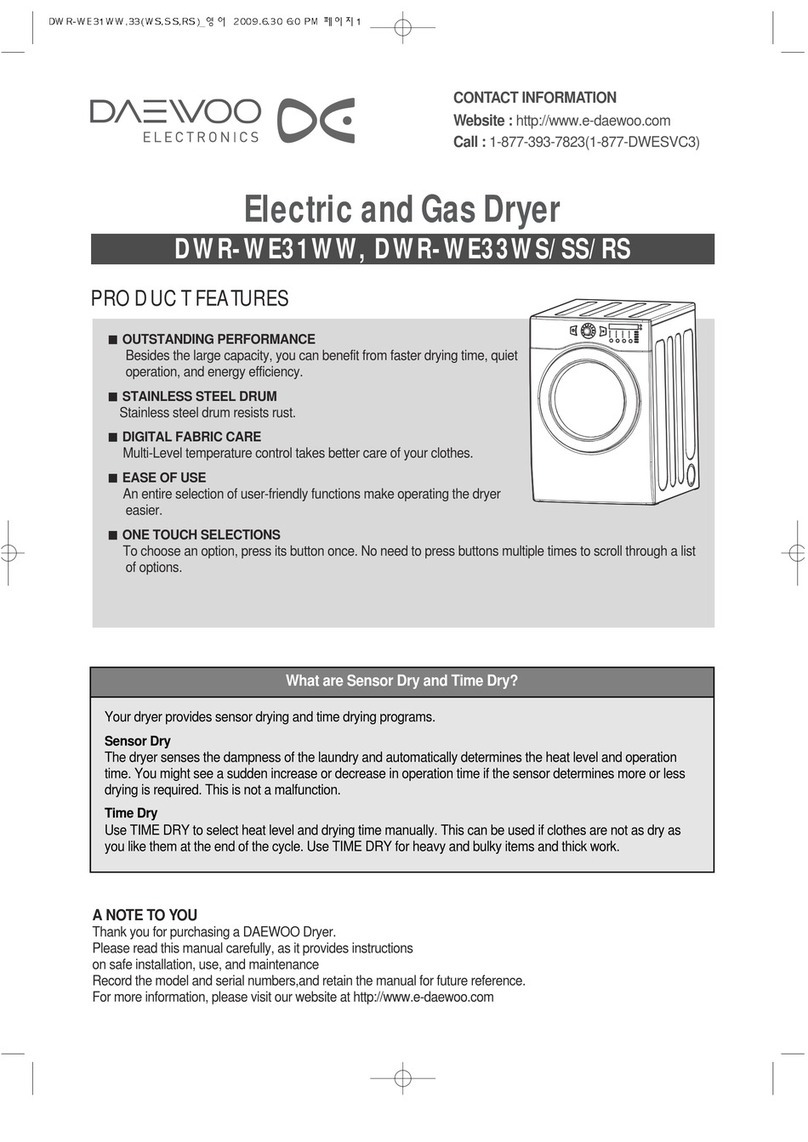 Daewoo DWR-WE31WW owner's manual