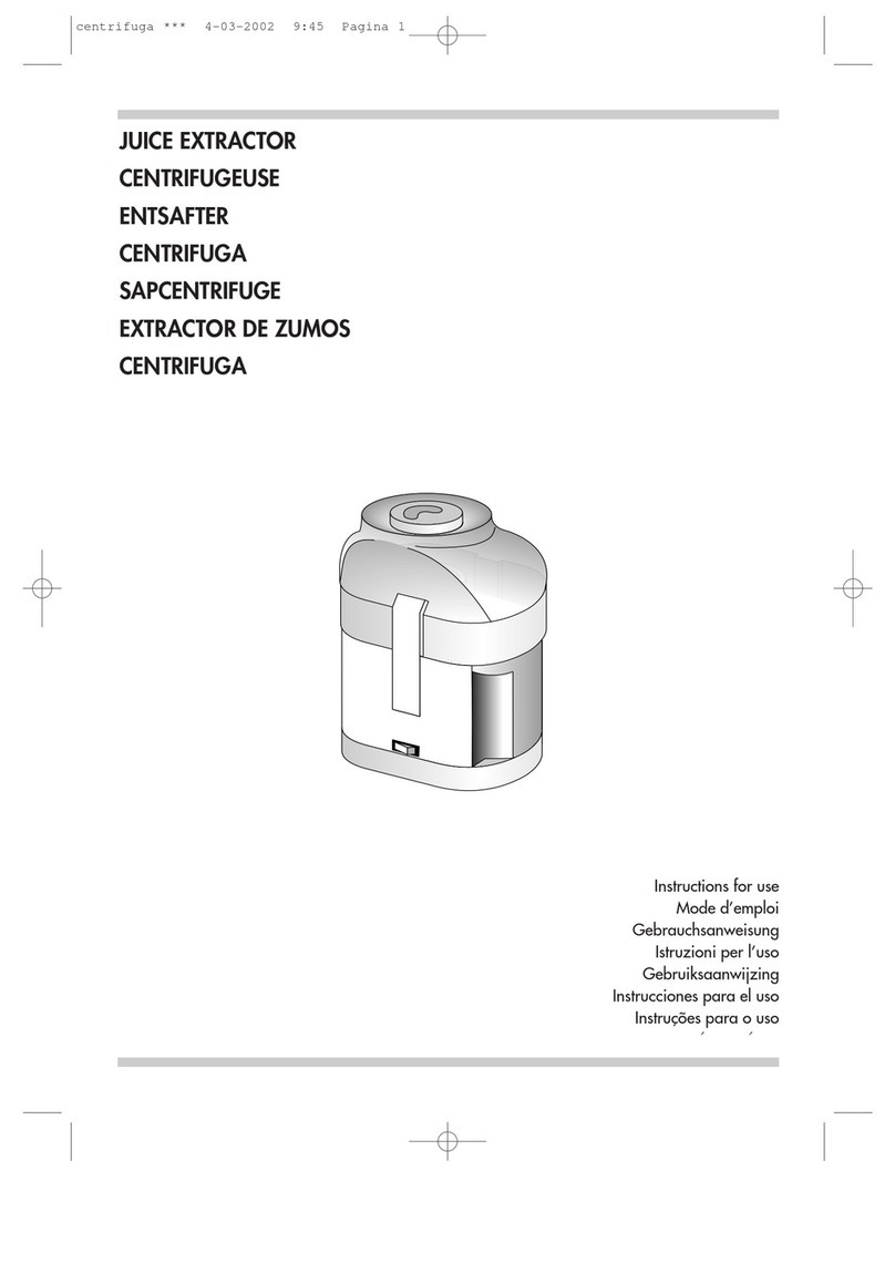 DeLonghi JUICE EXTRACTOR User manual