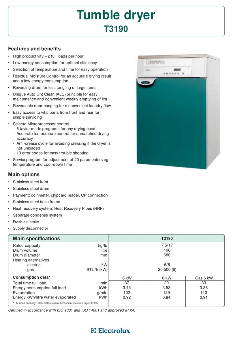 Electrolux T3190 Specifications