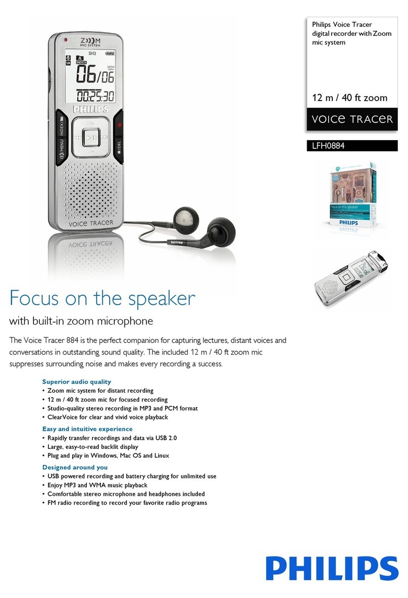 Philips Voice Tracer LFH0884 User manual Philips Voice Tracer LFH0884 User manual