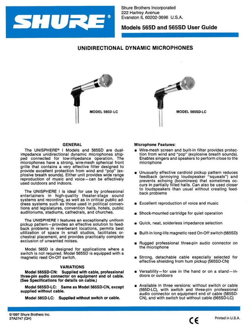 Shure UNISPHERE 565SD user guide