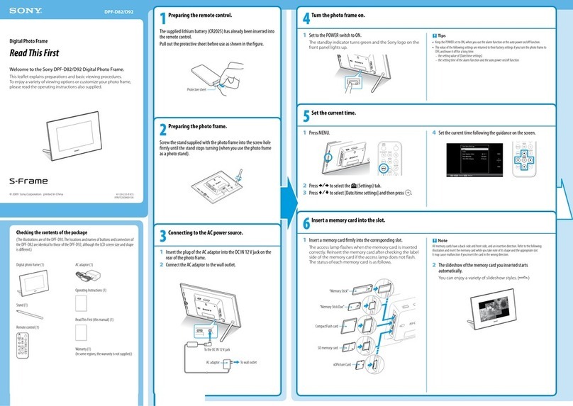 Sony S-Frame DPF-D82 User manual