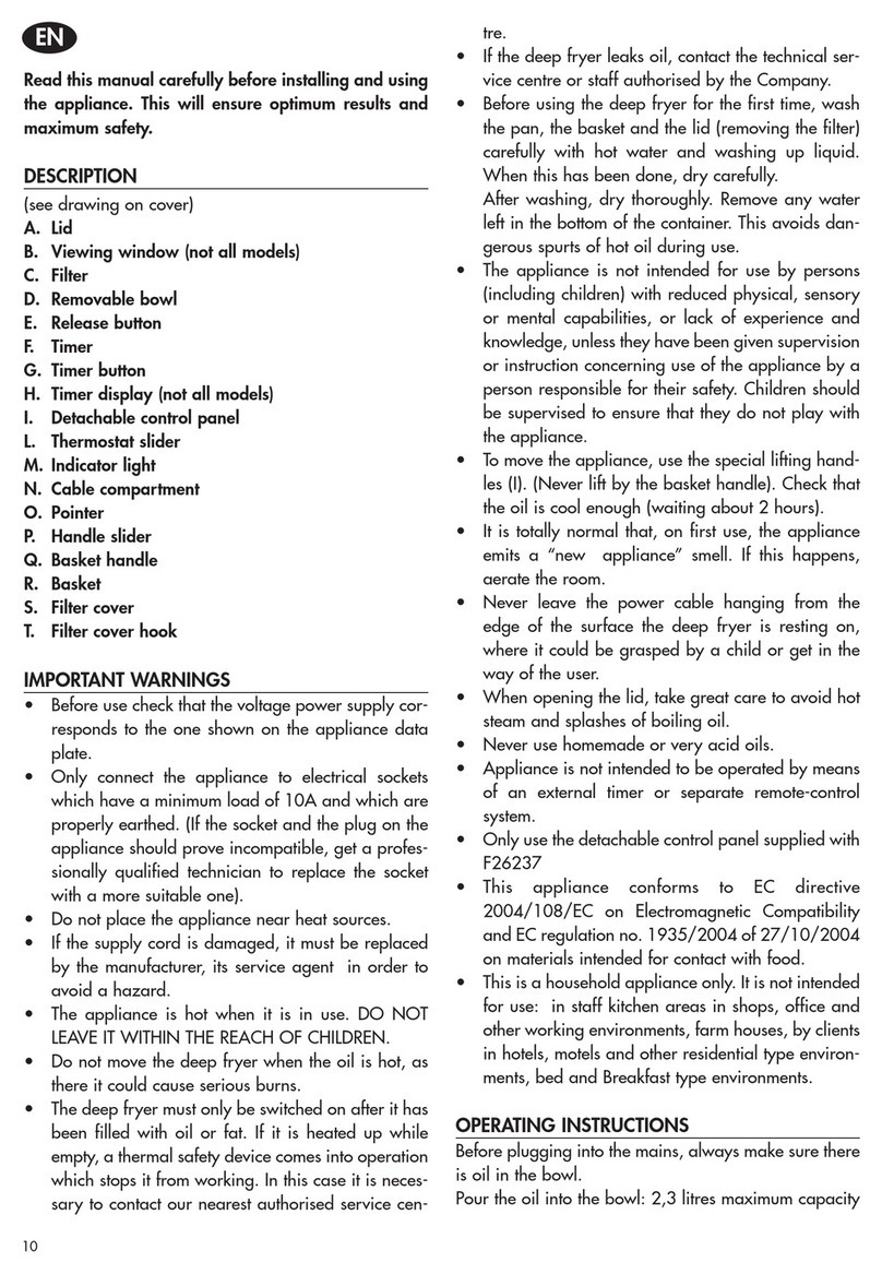 DeLonghi Electric Deep Fryer User manual