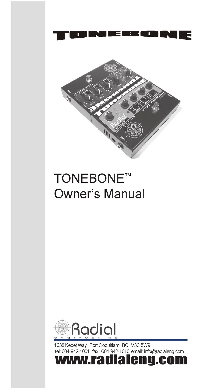 Radial Engineering Tonebone owner's manual Radial Engineering Tonebone owner's manual