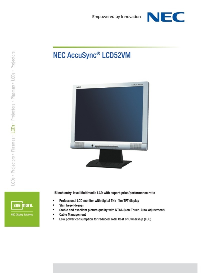 NEC LCD52VM - AccuSync - 15" LCD Monitor Technical specifications
