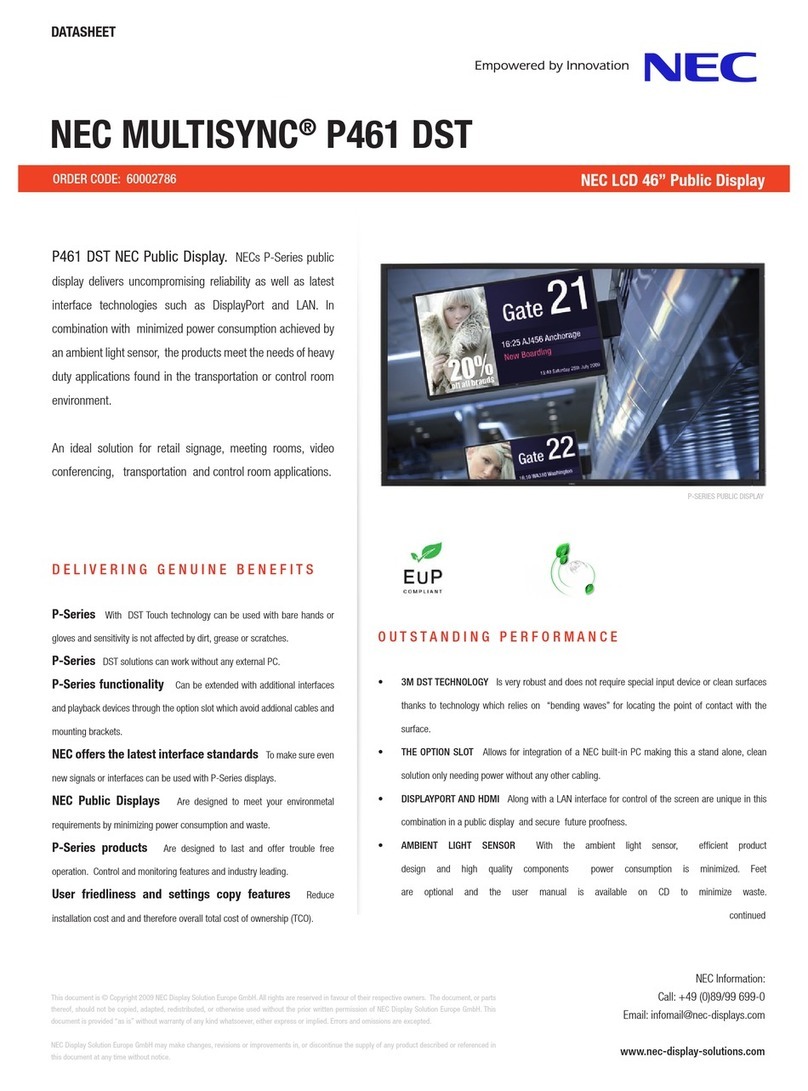 NEC MULTISYNC P461 DST User manual