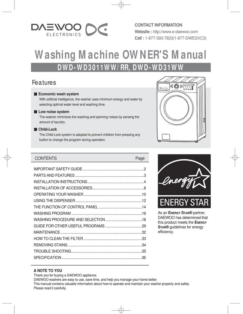 Daewoo DWD-WD3011WW User manual