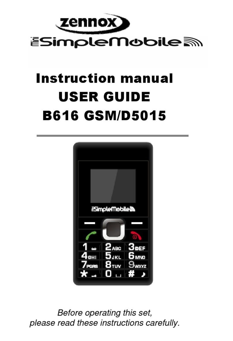 Zennox Simple Mobile B616 GSM instruction manual
