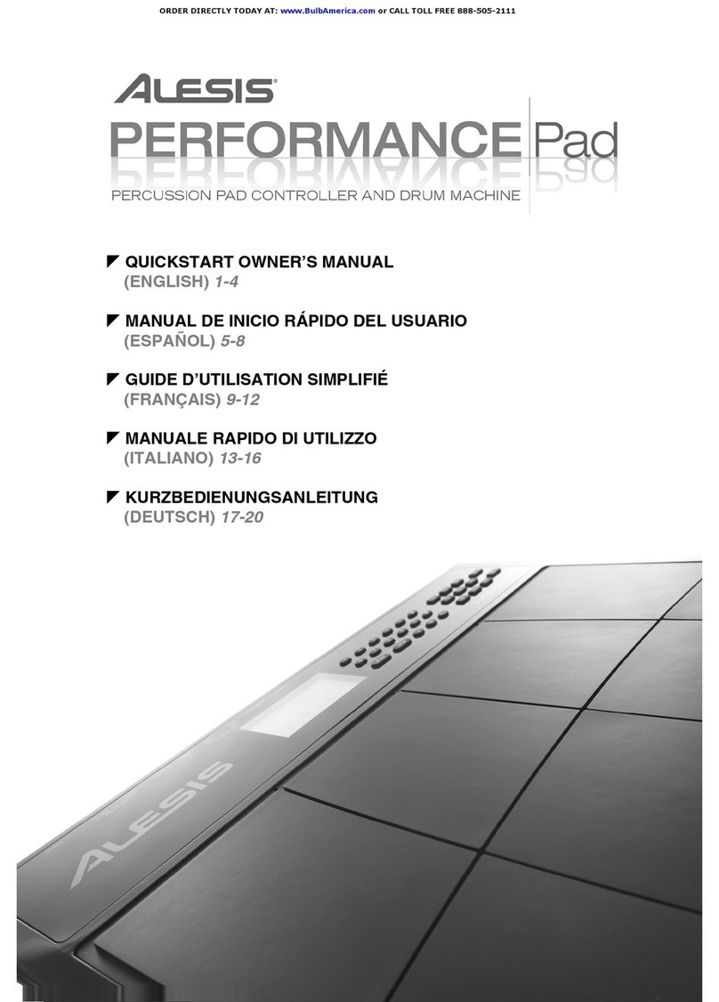 Alesis Performance Quick start owner's manual