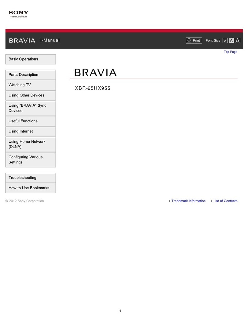 Sony BRAVIA XBR-65HX955 User manual