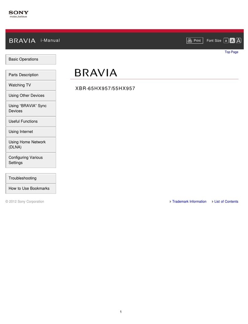Sony BRAVIA XBR-65HX957 User manual