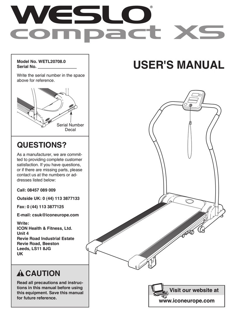 Weslo Compact XS WETL20708.0 User manual