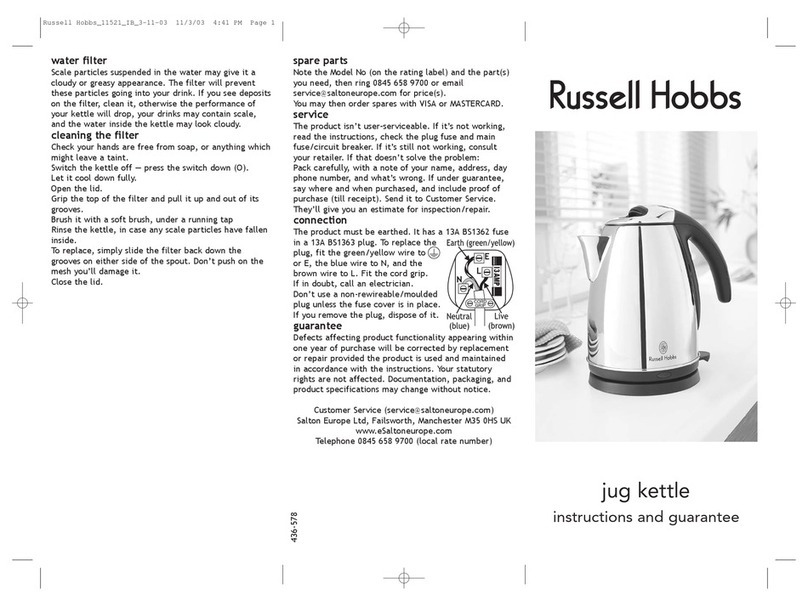 Russell Hobbs 11521 Product information sheet