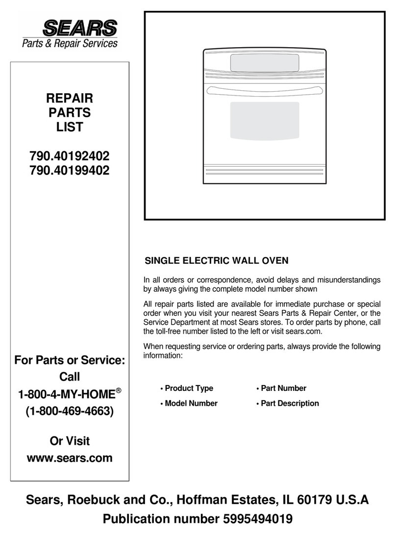 Sears 790.40192402 Repair parts list