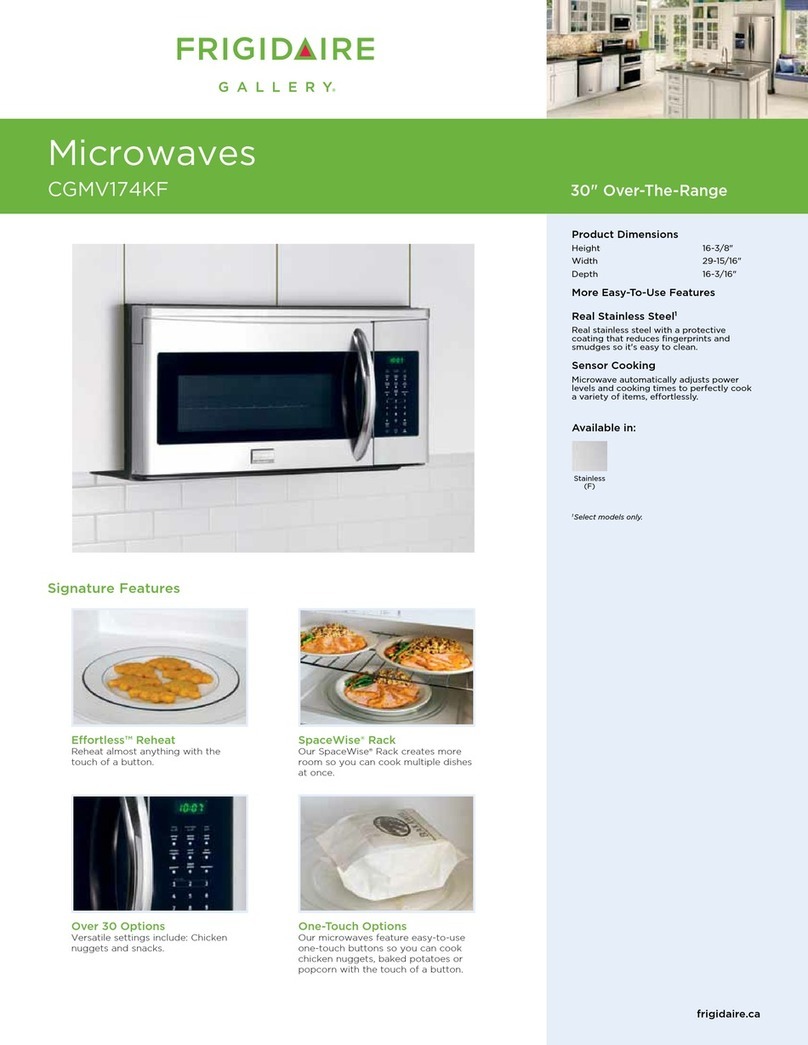 Frigidaire CGMV174KF specification Frigidaire CGMV174KF specification
