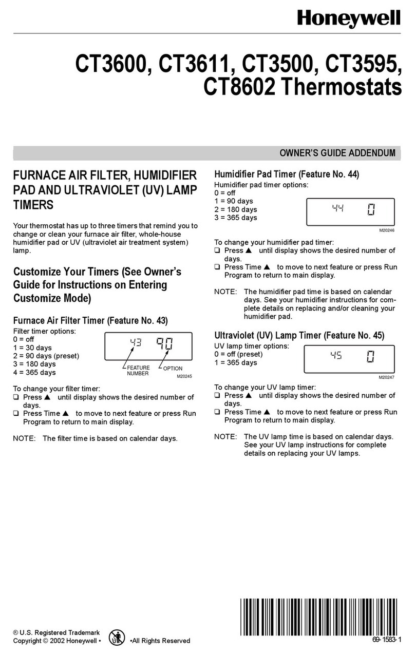Honeywell CT3600 Installation and operating instructions