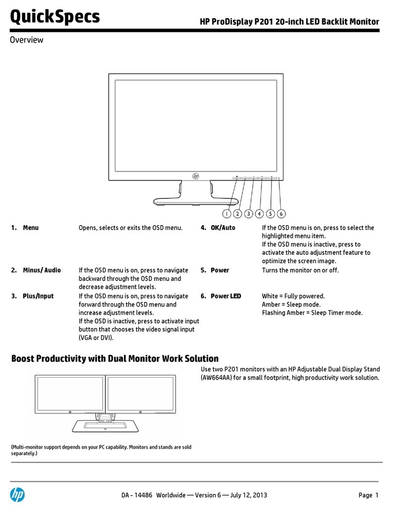 HP ProDisplay P201 User instructions