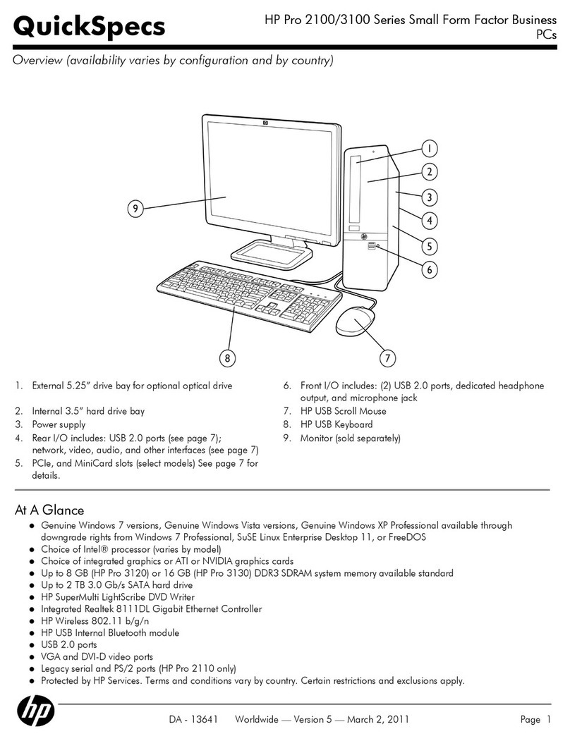 HP Pro 3100 Series Quickspecs