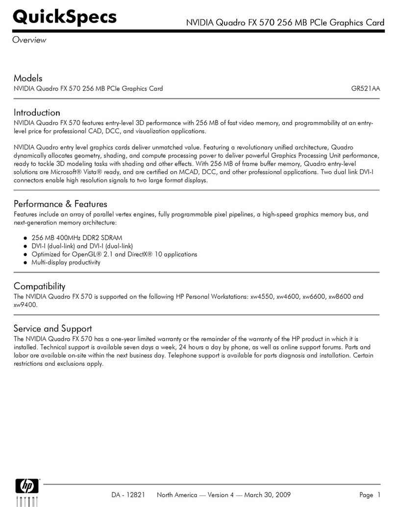 HP NVIDIA Quadro FX 570 User instructions