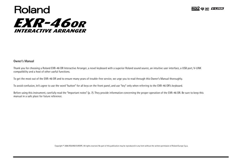 Roland Interactive Arranger EXR-46 OR User manual