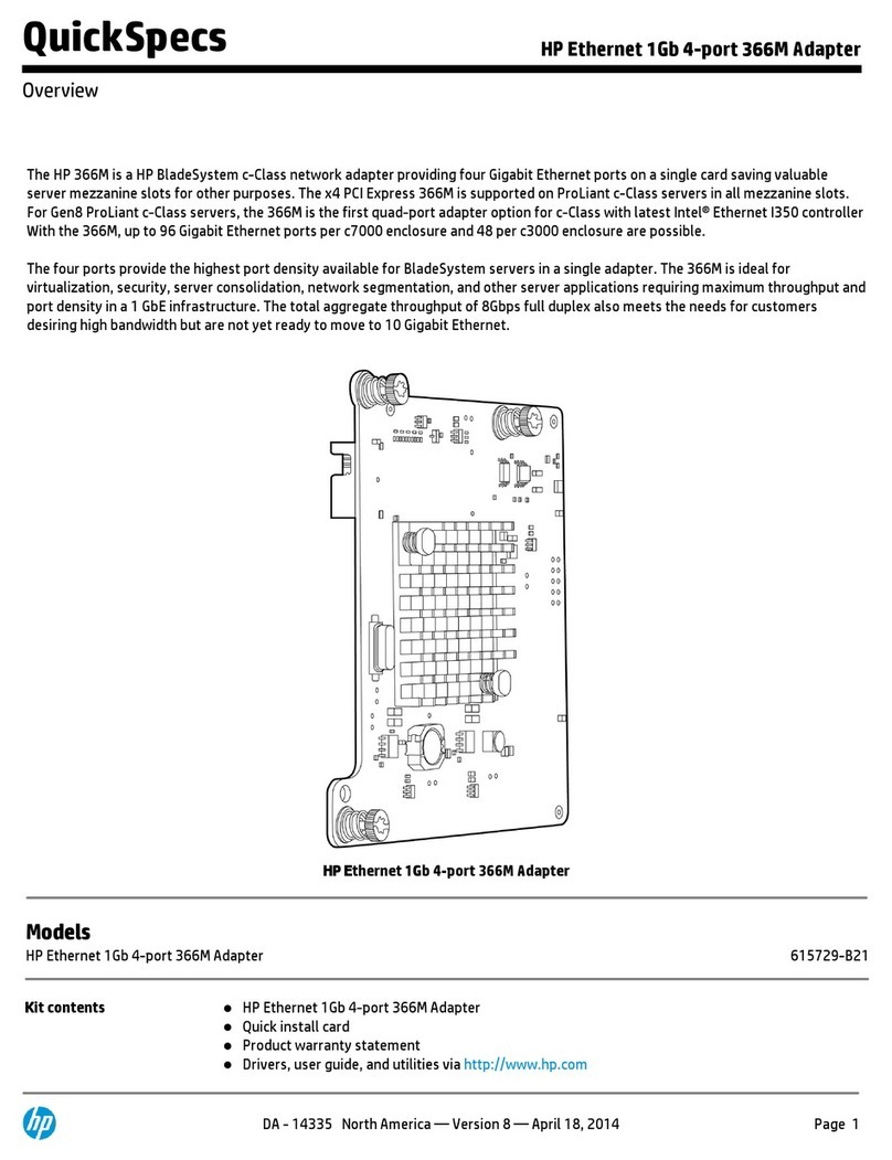 HP Ethernet 1Gb 4-port 366M User instructions