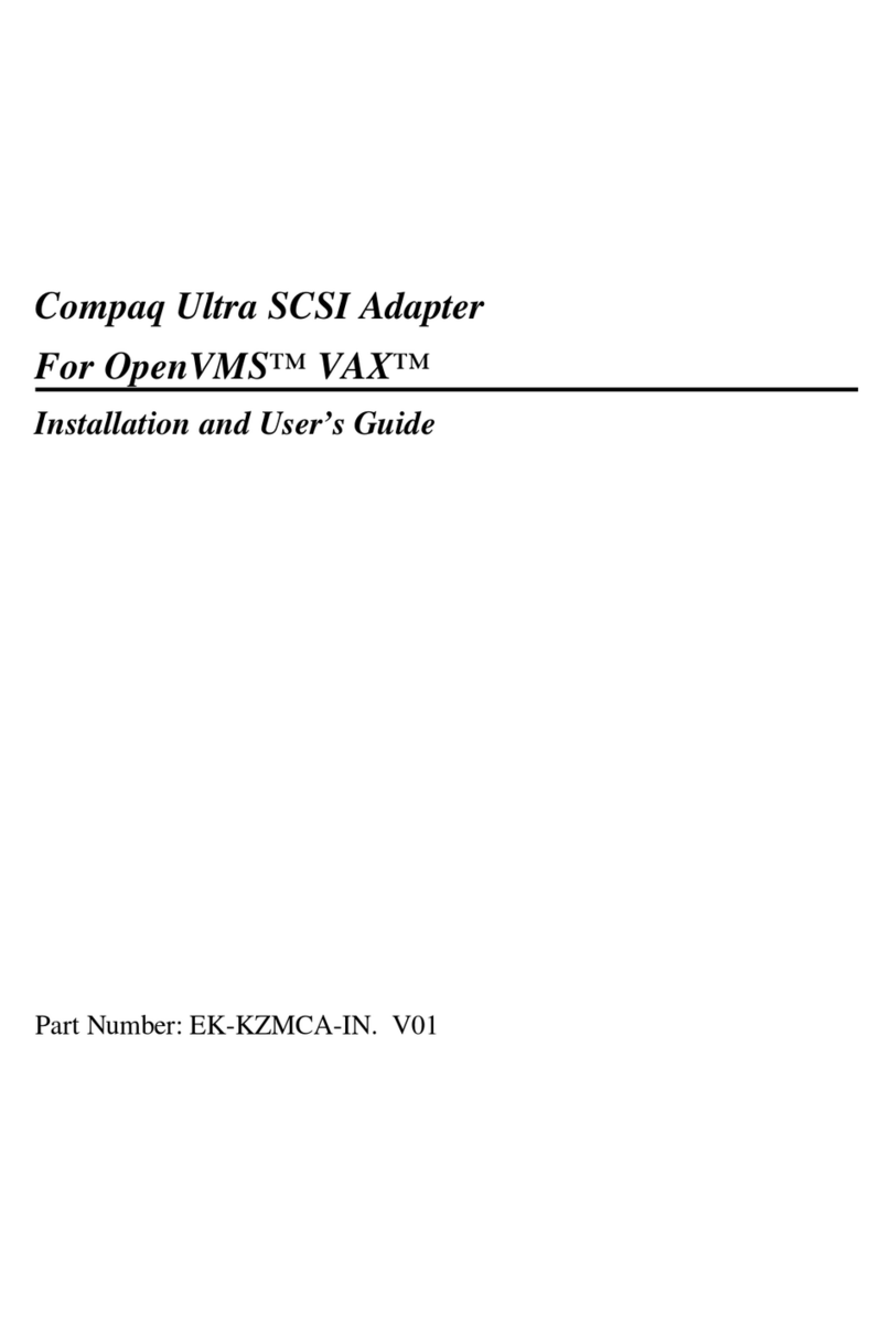 Compaq Ultra SCSI Adapter User manual