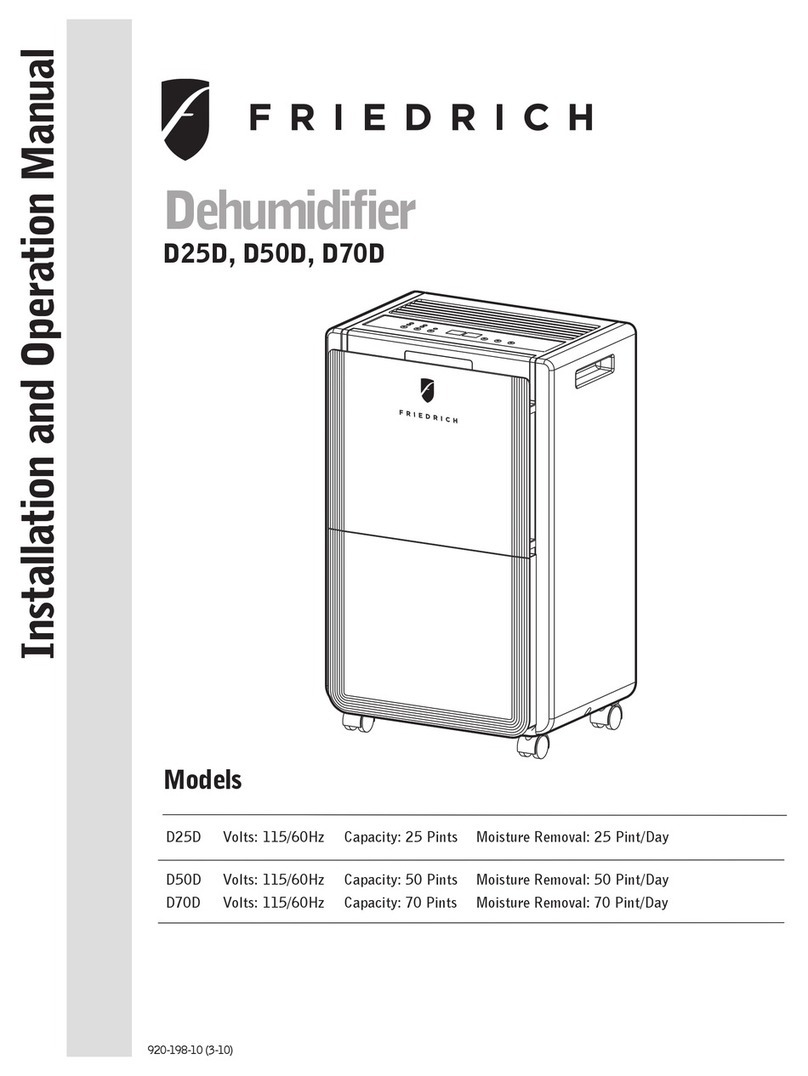 Friedrich D25D Installation and operation manual