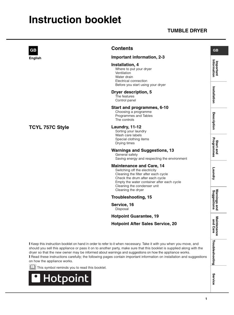 Hotpoint TCYL 757C Instruction booklet