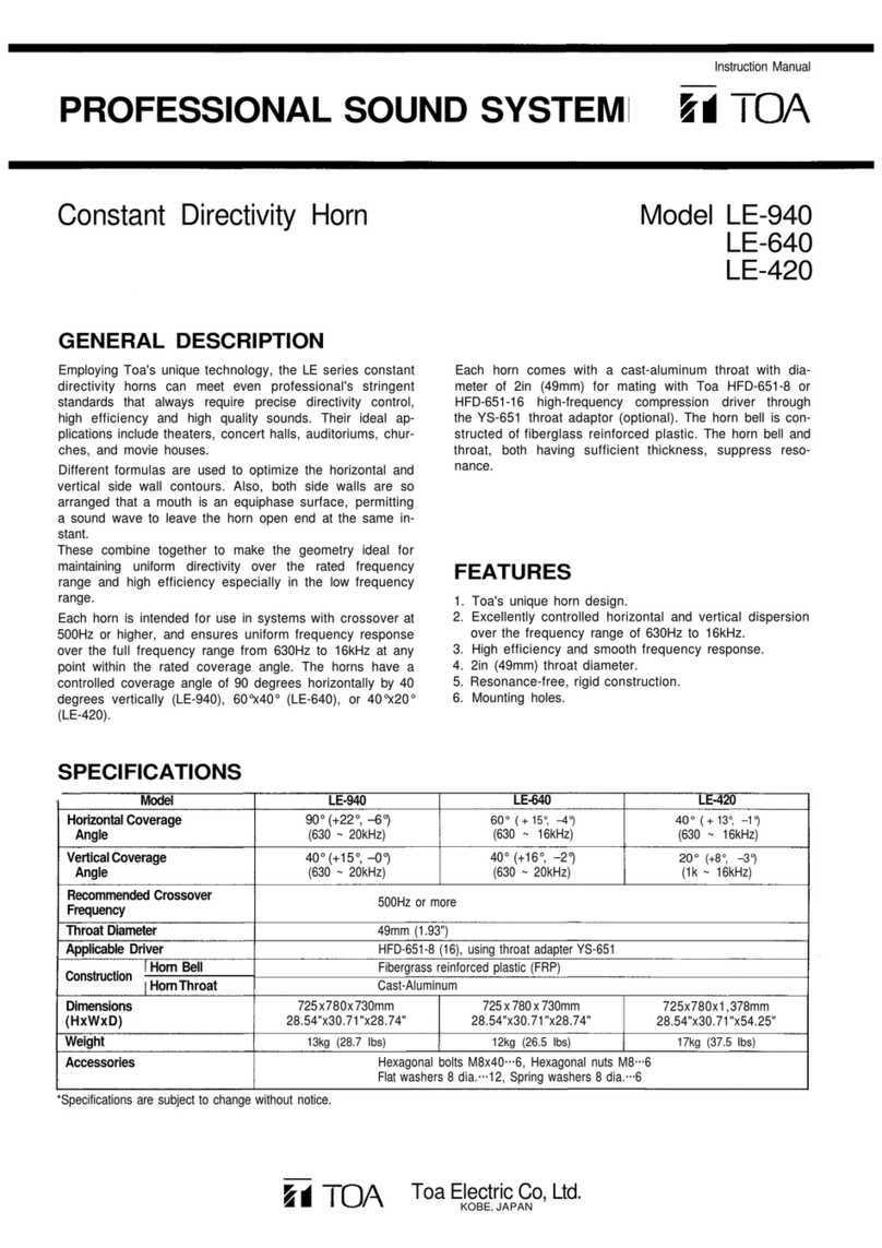 Toa LE-940 instruction manual