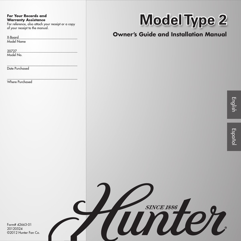 Hunter X-BOARD 20727 Instruction manual